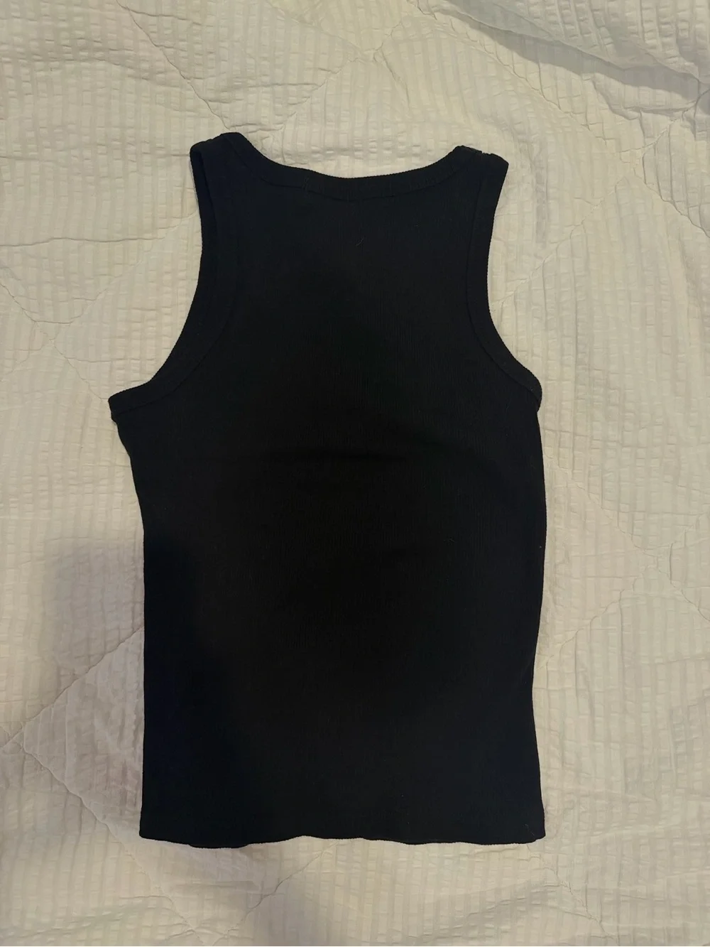 Edikted Black Ribbed Tank Top with Pink Script - Picture 5 of 5